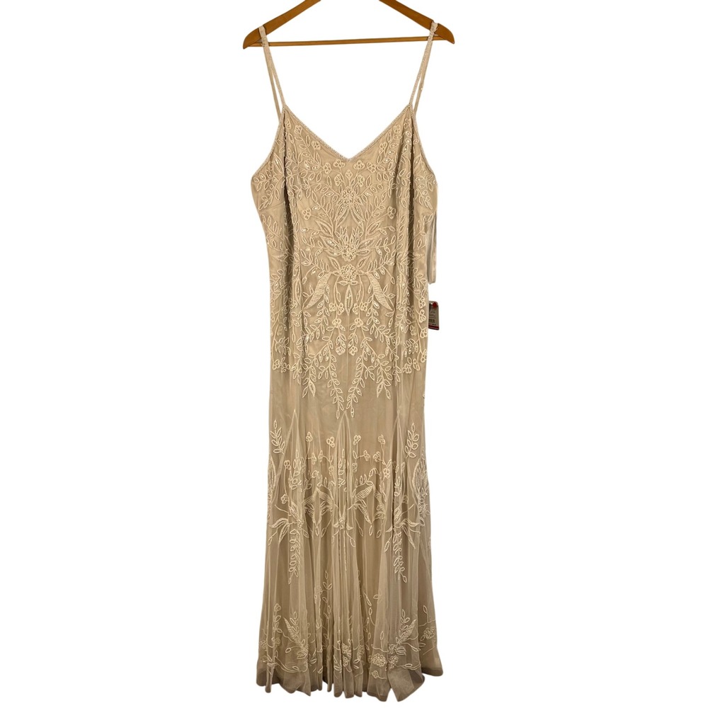 Melissa Sweet Beaded Sheath Wedding Dress Size 20 Champagne All Over Beads Gown